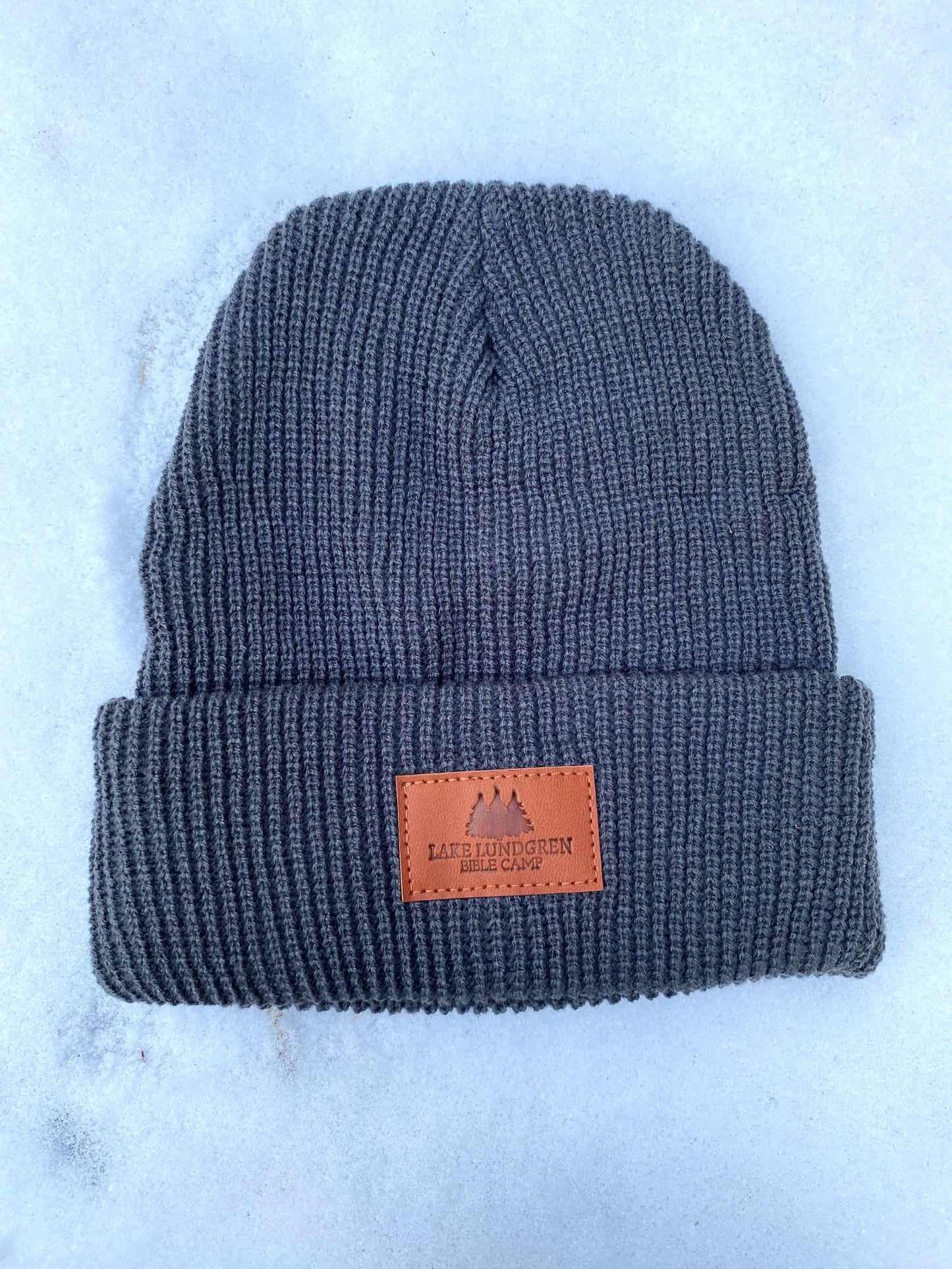 Knit Beanie Hat with Patch
