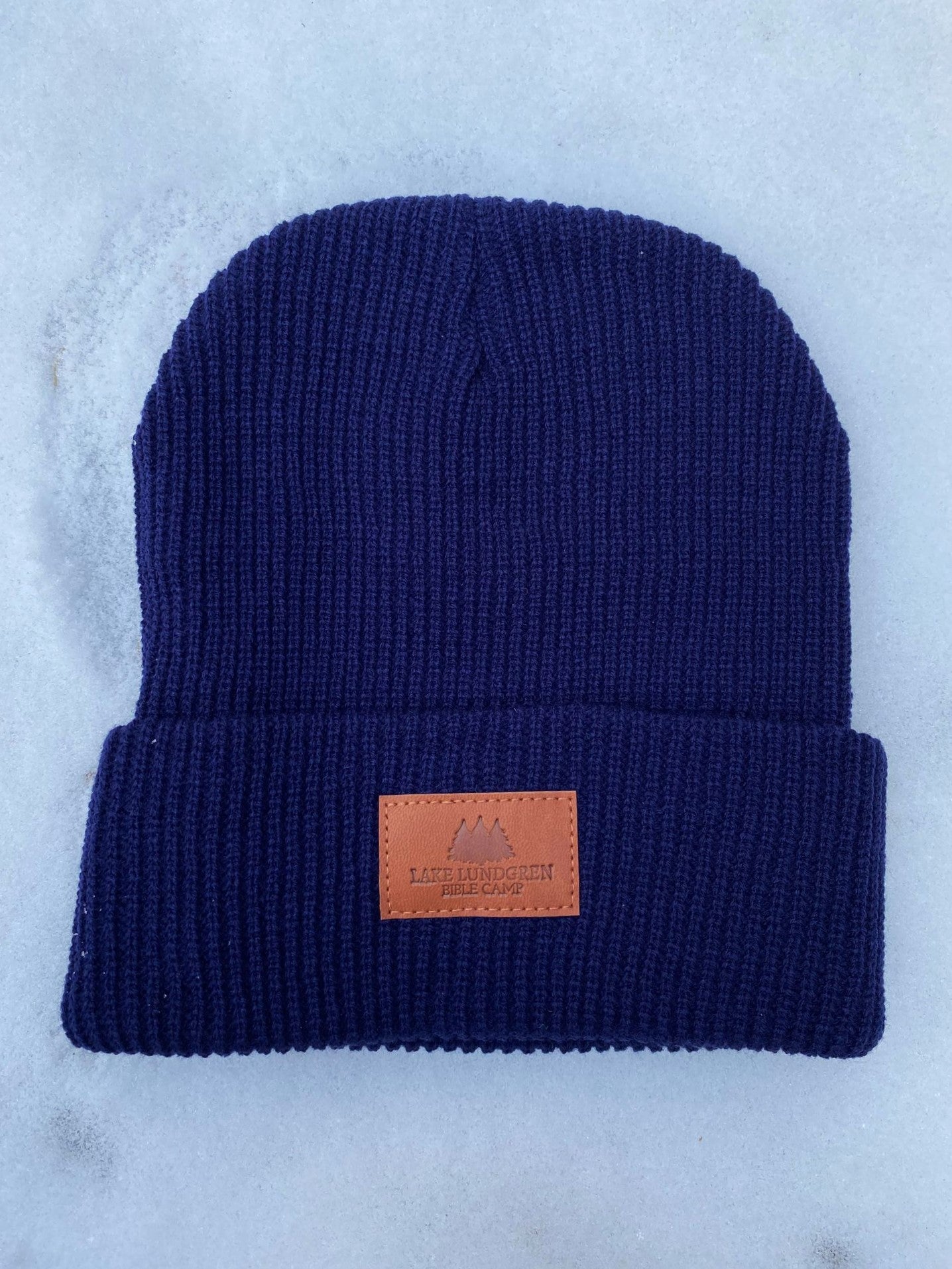 Knit Beanie Hat with Patch