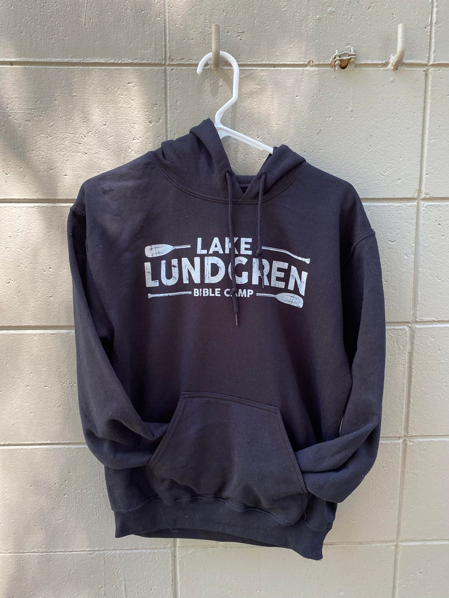 Black Hoodie Sweatshirt with Paddles