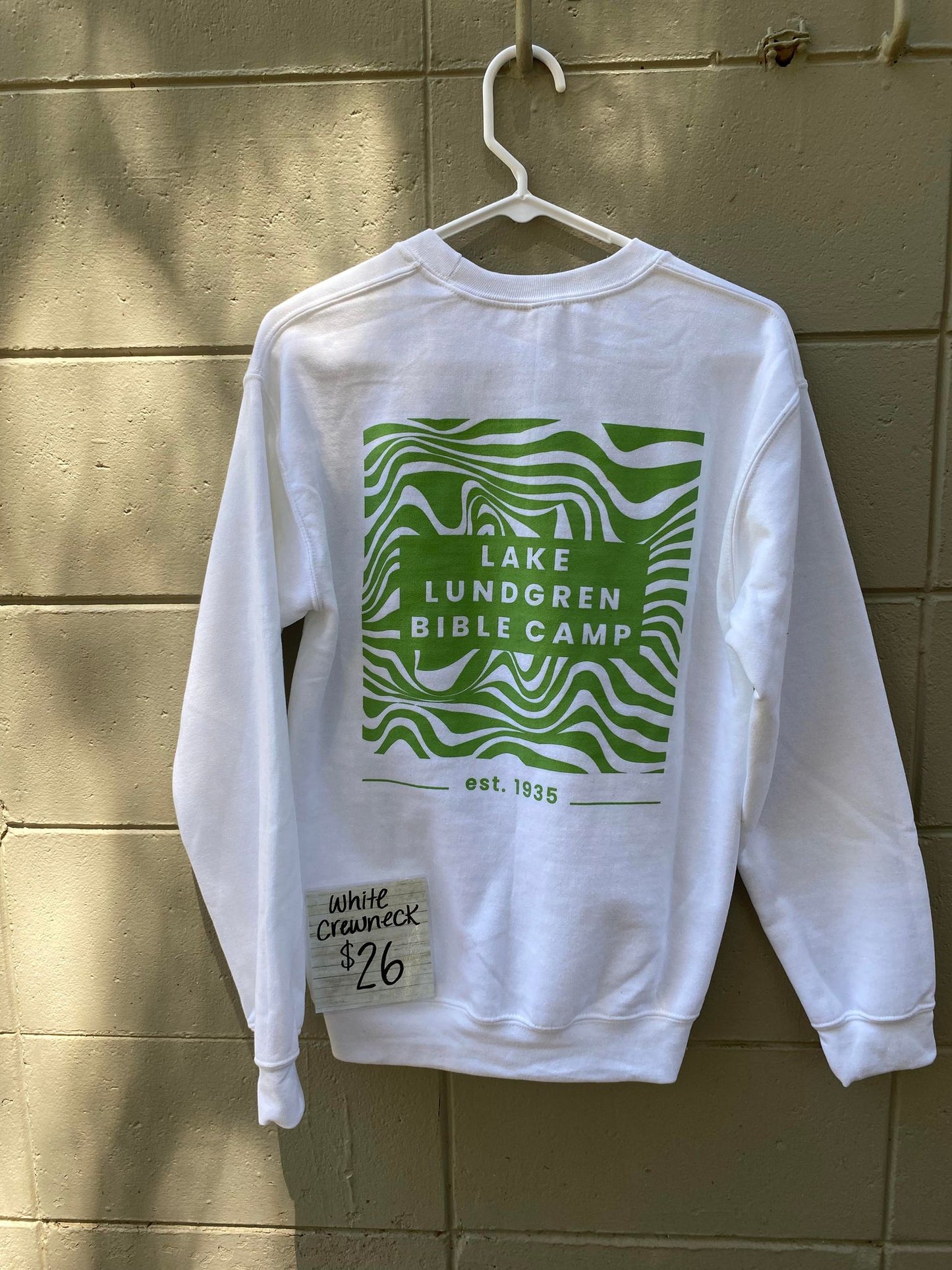 White Crewneck with wavy back design