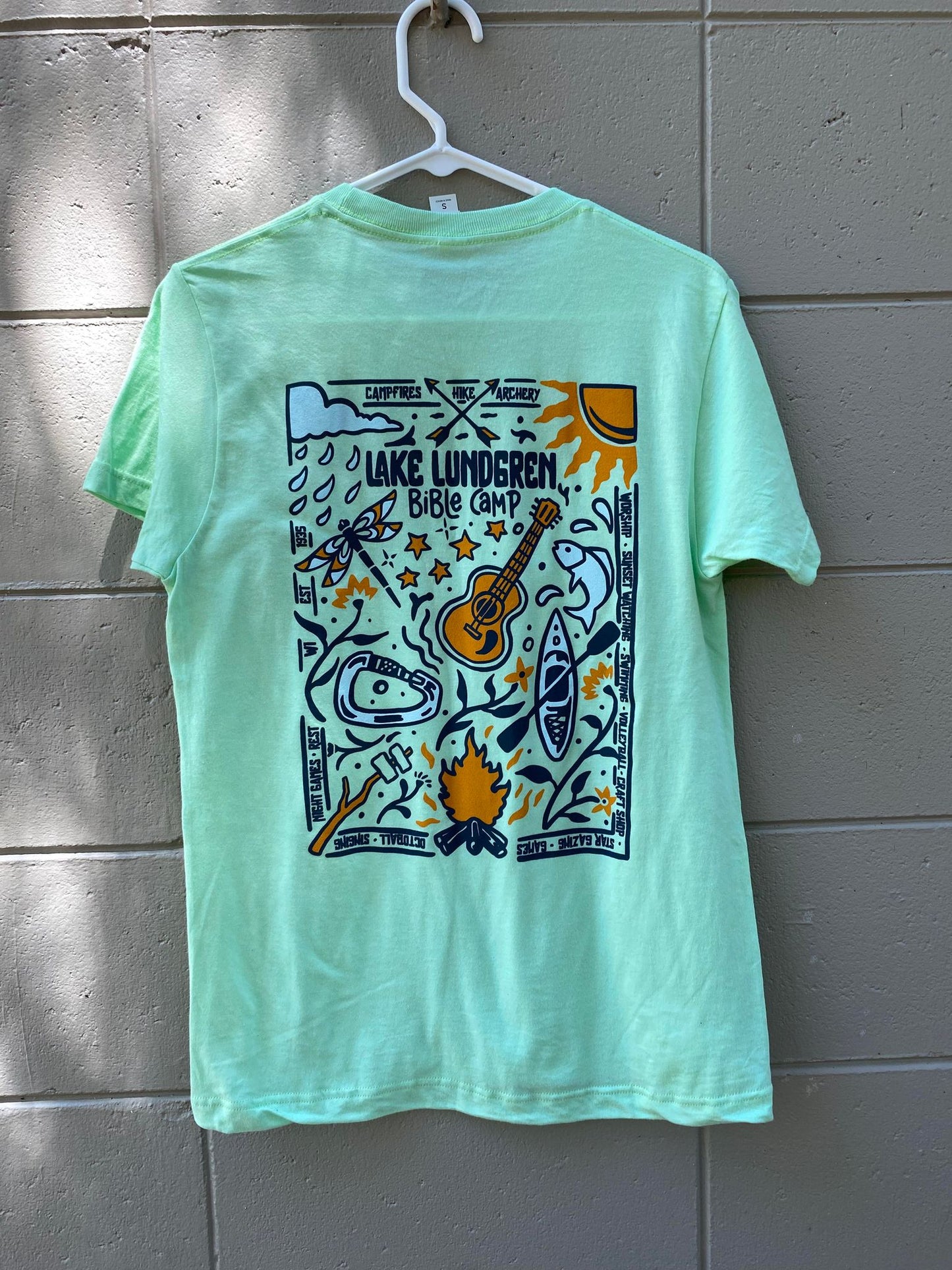 Mint Green T Shirt with Back Design