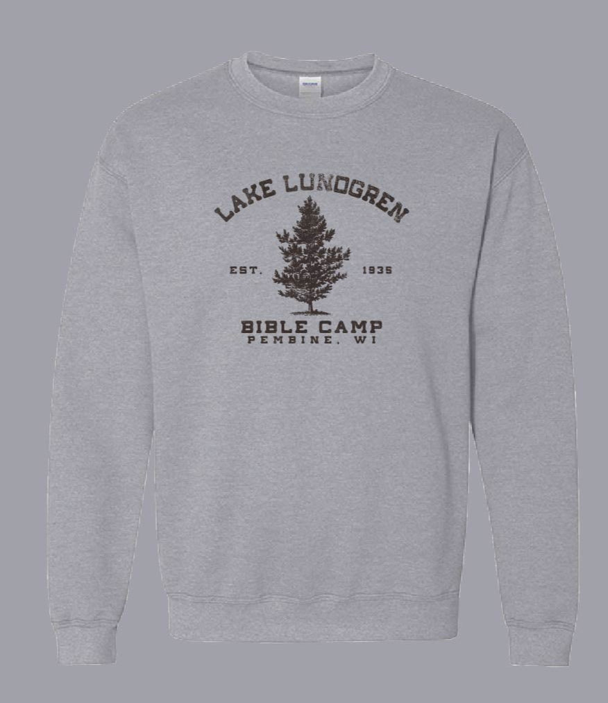 Grey Crewneck Sweatshirt Tree Design