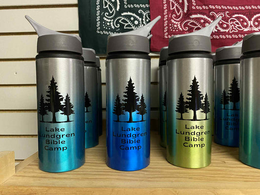 Metal Water Bottle with Straw